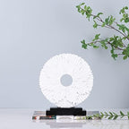 White Home Decor Sculpture, Unique Round line Statue, Modern Home Decor, Decorative Panel Statue for Living Room tv Cabinet, Office, Coffee Table, Dining Table Center White Decor - Image 4