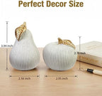 Apple and Pear Decor Set, Modern Fruit Sculpture Home Decor, White and Gold Decorative Ornaments for Living Room Bedroom Desk Shelf Coffee Table, Aesthetic Room Decor Unique Gift - Image 3
