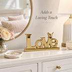 XMGZQ Love Sign Decoration,Gold Love Signs for Home Decor Statue,Gold Bird Sculpture Personalized Love Decor,Style Figurine Decorative Ornaments for Living Room,Bedroom,Desktop,Cabinets - Image 4