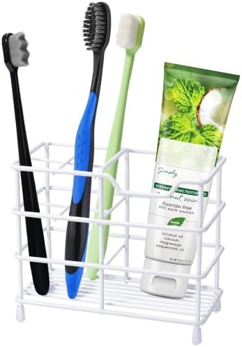 Toothbrush Holders for Bathrooms 304 Stainless Steel Quick Drying White by Urbanstrive