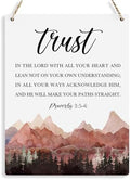 Proverbs 3:5-6 Christian Wall Decor Inspirational Decor Christian Gifts Bible Verse Wall Art Scripture Wooden Hanging Sign for Modern Home Office Bathroom Bedroom Wall Art Decoration 8 x 10 Inches by BELLOWDEER