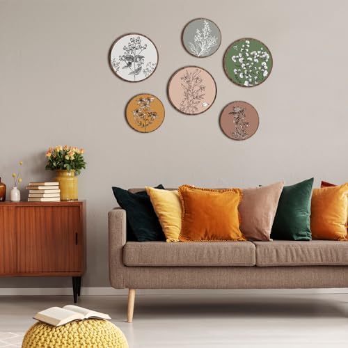 Barydat 6 Pcs Boho Wooden Plant Wall Art Decor,Retro,8 Inch, 10 Inch - Image 3