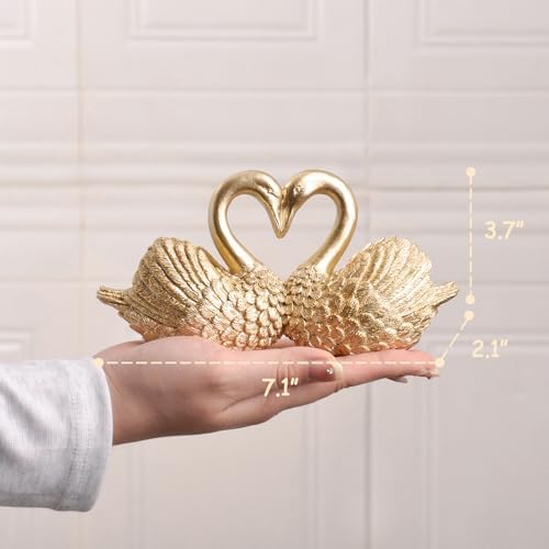 Small Swan Figurines Home Decor,Mini Gold Decor Animal Statues - Image 4