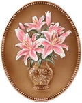 SIKOO Vintage Wall Sculptures Bronze Gold Lily Wall Art Hand Painted Ornate Wall Hanging Decoration Antique Pediment Wall Statue Ornament Decor Gallery for Kitchen Bedroom Living Room by SIKOO
