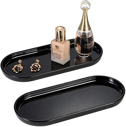 SheeChung Acrylic Vanity Tray, Bathroom Makeup Organizer Countertop, Black by SheeChung