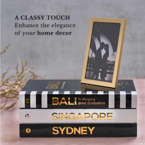 Decorative Books for Home Decor - Black and Gold Foiled Decor Books for Coffee Table - Decorative Hardcover Display Faux Books for Bookshelf – Fashion Designer Books Decor Set of 3 - Image 3