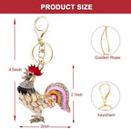 Chicken Ornaments for Christmas Tree, Rooster Ornament, Metal Rooster with Rhinestone Decor - Funny Chicken Gifts for Women, Chickens Lady Themed Chicken Lovers Owner Gifts - Image 5