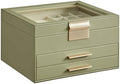 SONGMICS Jewelry Box Organizer, 3-Layer Storage with 2 Drawers, Glass Lid by SONGMICSbySONGMICSHOME