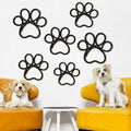Barydat 6 Pcs Dog Room Decor Black Paw Puppy Woven Wall Hanging 3 Size Pet Wall Decor Nursery Decorations for Home Bathroom Bedroom Kitchen Dorm Art by home