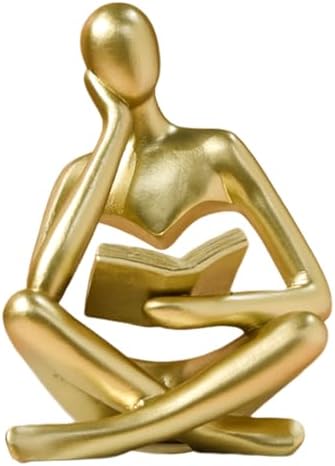 UTTCMK Abstract Art Thinker Statue - Reading Thinker Sculpture Figurine, Modern Home Decoration for Living Room Office Shelves Coffee Table Desk Decor (Gold) by HeavenlyWeddingsbyAngelLLC