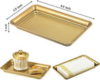 SheeChung Metal Vanity Tray, Bathroom Tray for Perfume Makeup Jewelry, Gold - Image 4