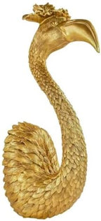 GUSFREUD Gold Animal Heads Sculptures Wall Art - 13" Resin Faux Flamingo for Home Wall Decor, Bird Wall Hanging Decoration for Living Room, Bedroom & Kitchen, Unique Gift Idea by GUSFREUD