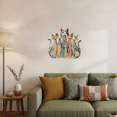 Wesiti Cat Metal Wall Art Iron Sculpture 10.6x15.7 Retro Mid Century - Image 5