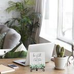 Inspirational Christian Desk Decor, Be Still And Know That I Am God Eucalyptus Sign, Desk Decorations For Office Home Living Room Bathroom, Eucalyptus Shelf Decor, Wooden Plaque With Stand (09) - Image 5