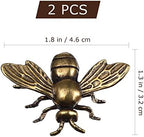 Veemoon 2pcs Gold Bee Figurines Brass Animal Insects Figurines Statue Feng Shui Sculpture Toys Gold Desk Home Indoor Decorative Collectible or Elders - Image 4