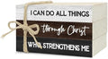 Decorative Books for Home Decor, Wood Book Stack for Table Decor, I Can Do All Things Through Christ Who Strengthens Me Decoration Books for Office Shelf, Farmhouse Stacked Books Decoration (L71) by Ycyfckdr