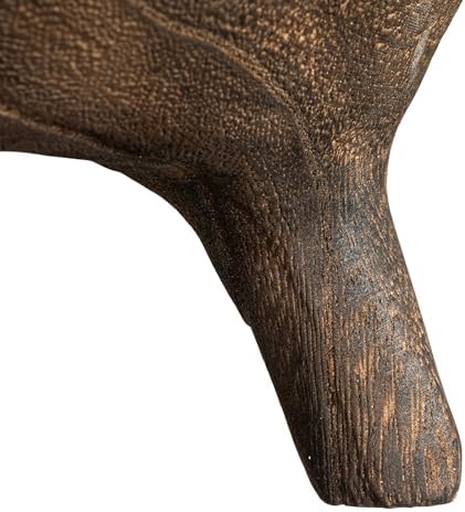 Creative Co-Op Rustic Paulownia Footed Wood Bowl, Charred Brown - Image 5