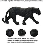 Cheetah Statue Black Panther Leopard Resin Big Cat Sculpture Modern Home Decor Realistic Leopard Sculpture Gift for Home Office Table Top Desktop Decoration 15.5" L X 6.9" H - Image 2