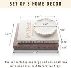Decorative Books Set with Tray, Linen Coffee Table Books Decor - Image 5