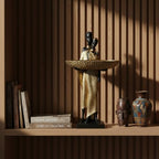 Lescafita African Couple Statue Standing with Basket, Gold - Image 2