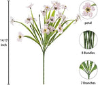 Outdoor Artificial Fake Flowers Plants - 24 Bundles UV Resistant Artificial Violet Plastic Faux Flowers Greenery Shrubs for Outdoor Hanging Plants Garden Porch Window Box Decor (White) - Image 2