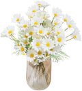 Artificial Daisy Flowers 12Pcs Artificial Flowers Silk Daisies with Stems Real Look for Home Wedding Garden Vase Decor (White) by Bacucine