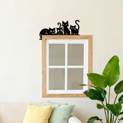 CUTHOLLOW Cute Cats Door Topper Sign Metal Wall Art Decor - Image 6