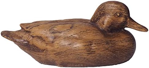 Hymmah Wooden Texture Duck Home Decor Statue Rustic Home Decorations for Living Room, Boho Sculpture Resin Animal Collectible Figurines for Indoor Decor by Hymmah