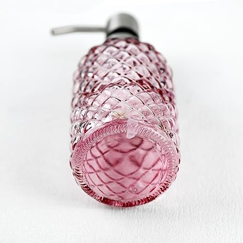 16 oz Soap Dispenser with 304 Rustproof Stainless Steel Pump, Kitchen, Bathroom Refillable Glass Liquid Soap Dispenser for Hand Soap, Soap, Lotion. (Pink-2pack) - Image 6