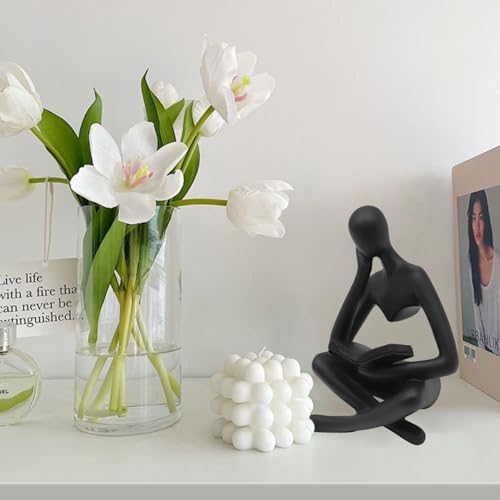 Reading Women Statue, Thinker Sculptures, Abstract Art Ornament, Modern Aesthetic Figurine Decoration, Suitable for Home Living Room Bedroom Office Shelf Table Desk Bookshelf Decor - Image 3
