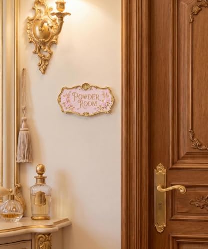 Putuo Decor 3D Powder Room Resin Wall Decor Plaque, Pink Wall Decor - Image 4