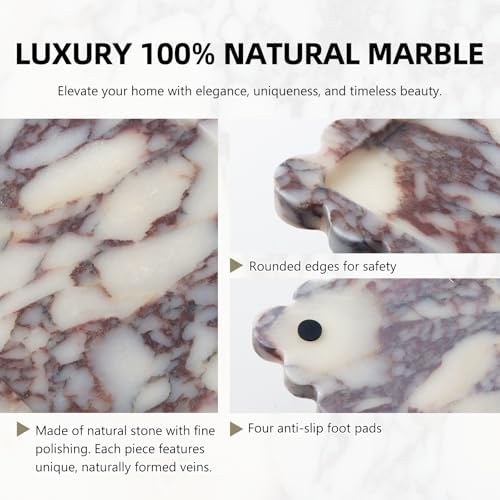 Luxury Natural Scalloped Marble Tray, Elegant Catchall Organizer Home Decor - Image 4
