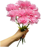 Rikyo 10pcs Pink Fake Carnation Flowers Stem, Realistic Silk Petals by Unknown