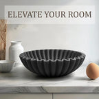 LIN CHUAN Ruffle Decorative Bowl, Large Fruit Bowl, Artificial Stone BLack - Image 5