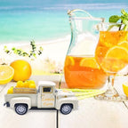 Lemon Decor Vintage Truck Decor Mini Lemons & Wooden Crate, Cream - Image 7