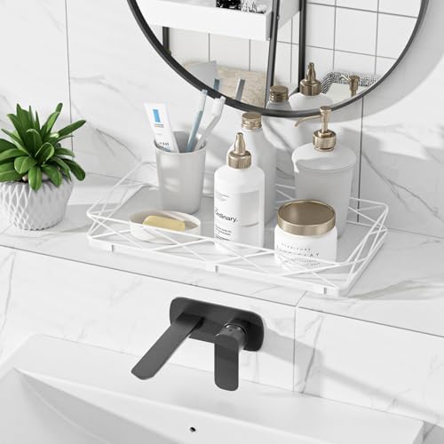 Lixple Toilet Paper Basket, 13" Bathroom Toilet Tank Tray White - Image 4
