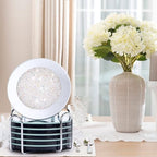 Jetec Mirrored Glass Coaster Set of 6 with 1 Holder 4" Crushed Diamond Round Cup Mat Glitter Crystal Rhinestone Glass Coaster Bling Table Decor for Bar Kitchen Gift for Christmas(White,4 Inch) - Image 4