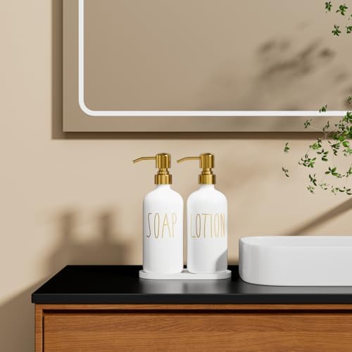 MOMEEMO Bathroom Soap Dispenser Set, White - Image 5