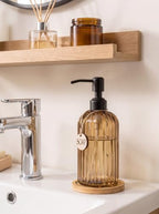 JASAI 18Oz Amber Glass Soap Dispenser with Black Pump for Hand Soap - Image 4