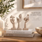 3 Pcs Thinker Statue - Resin Art Abstract Home Accent Figurines for Decor Apartment Bookshelf Floating Shelf Living Room Coffee Table Office Desk Counter Decor (3 Pcs Sandstone, 6") - Image 2