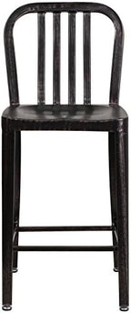 Flash Furniture Gael Commercial Grade 2 Pack 24" High Black-Antique Gold Metal - Image 7