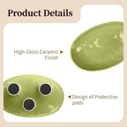 Three-Leg Ceramic Fruit Bowl, 12 Inch Oval Serving Dish for Kitchen Counter, Candy or Key Holder, Home Decor Accent (Light Green, 12 inch) - Image 6