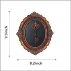 S-MANTIS Vintage Wall Sculpture, Antique Pediment, Hallway Wall Art, Hand Painted Wall Decoration With Embossed Intricate Key Design, Oval Aesthetic Room Décor, Gallery, Unique Gift (Antique Gold-Key) - Image 2