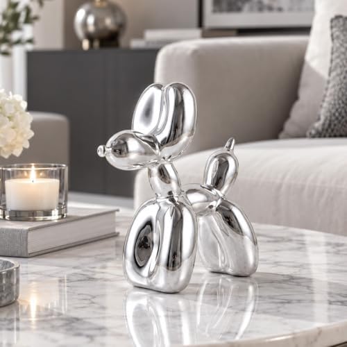 Silver Balloon Dog Decor - Animal, Shelf, Preppy Room, Cute Statue, Modern Sculpture, Gold Decorations, Small Figurines - Image 2