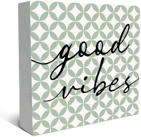 SRADMO Rustic Minimalist Inspirational Wood Box Sign Desk Decor by SRADMO
