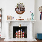 Interchangeable Welcome Sign Front Door Wreaths for Summer Fall Winter - Image 4