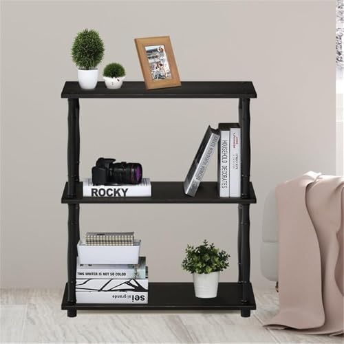 Furinno Turn-N-Tube 3-Tier Compact Multipurpose Shelf Display Rack with Classic Tube, Espresso/Black - Image 2
