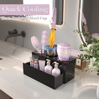 Glossy Black Countertop Detachable Hair Tool Organizer for Vanity - Image 2