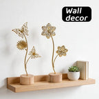 Gold Leaf Home Decor Set - Metal Leaves Statues, Modern Artistic Sculptures for Living Room, Office, Shelf & Home Decorative, Handmade 3D Botanical Accents (Summer Docor) - Image 4