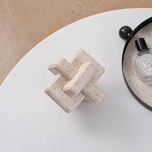 3-Link Knot Resin Travertine Decor, Coffee Table Book Shelf Decoration - Image 2
